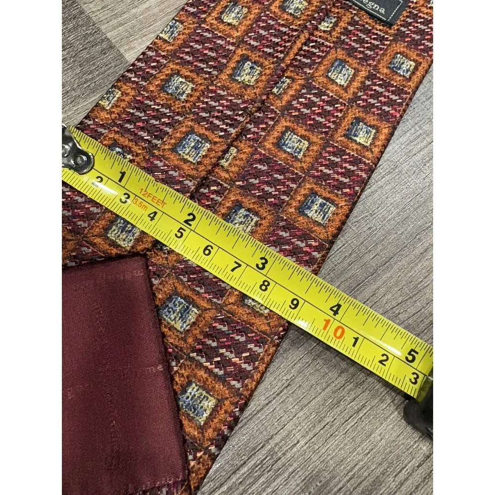ERMENEGILDO‎ ZEGNA Men's Silk/ Viscose Necktie ITALY Geometric Classic